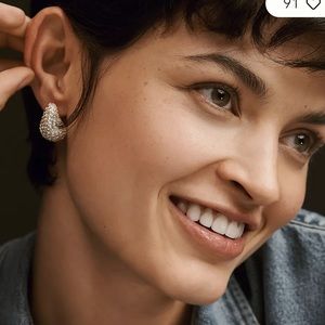 The Petra Pavé Large Drop Earrings- Gold